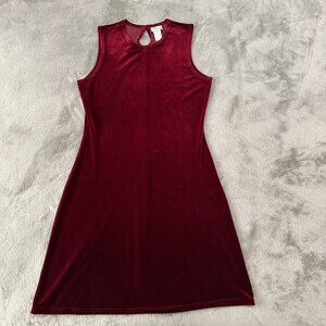 Vintage 90s Y2K Fashion Bug Red Velvet Dress Sleeveless 6 Whimsigoth Witchy